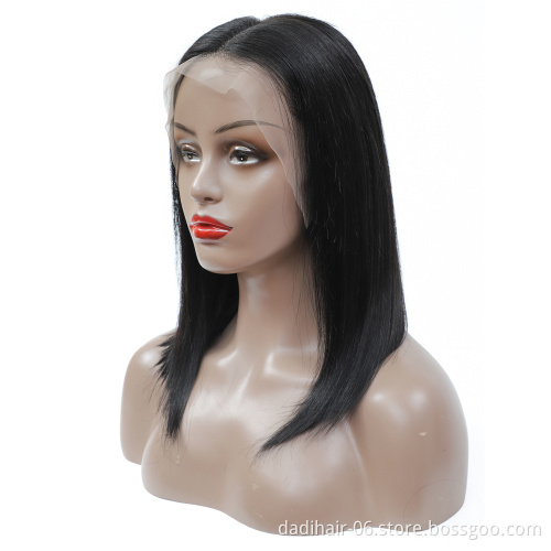 100% Human Hair Natural Black Bob Wigs 13x4 Lace Front Human Hair Wigs